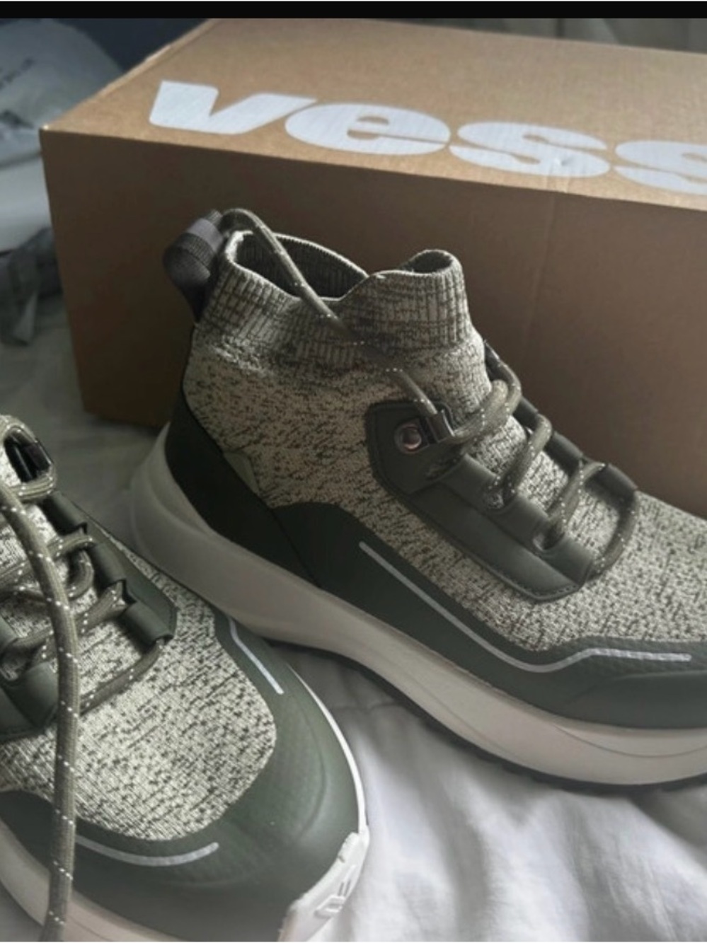 Vessi Stormburst High Top Waterproof Sneakers Trail Dark Moss